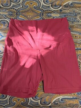 aerie High-Rise Bike Shorts in Berry size large